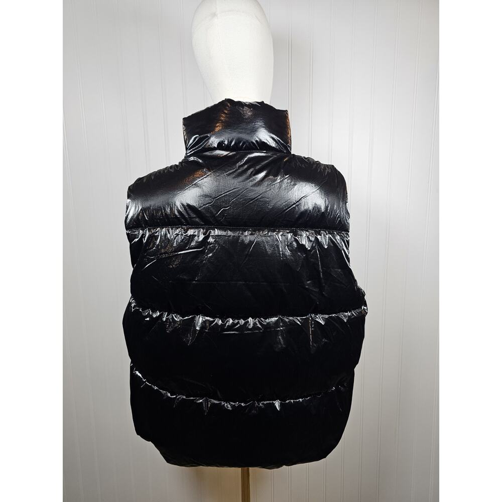 Victoria Secret Pink High Shine Marshmallow Puffer Vest Women's Size XL Black - Picture 4 of 10